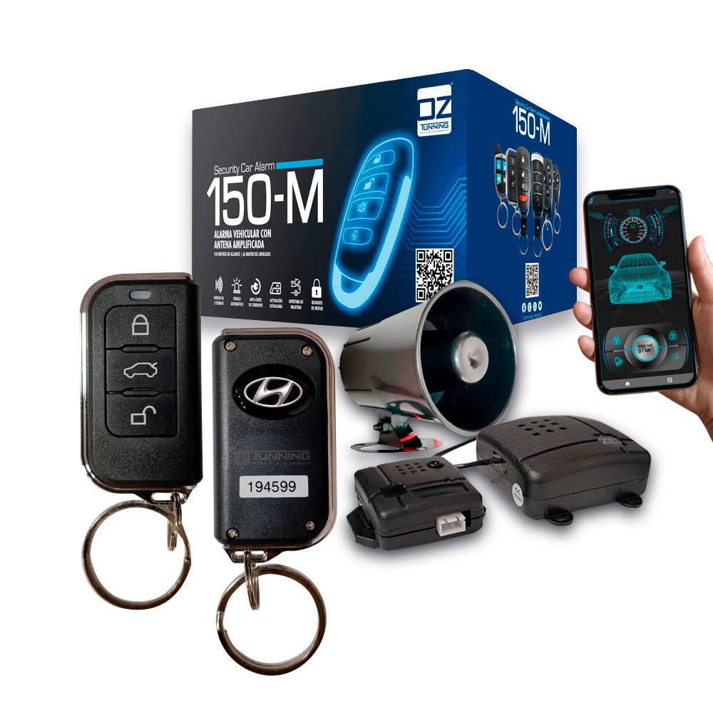 ALR_DLX_HYU-BT_1 ALARMA DE AUTO BLUETOOTH APP DELUXE 150 METROS TIPO HYUNDAI - Imagen 1