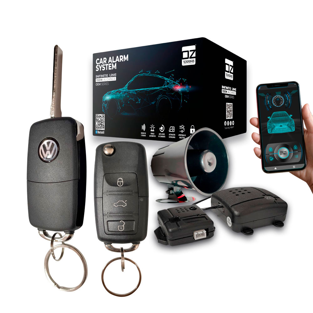 ALR-FLIP-BT-VOLKS-1 ALARMA DE AUTO BLUETOOTH APP FLIP 150M LLAVE PLANA TIPO VOLKSWAGEN - Imagen 1